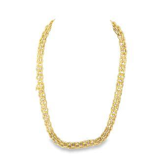 18k Yellow Gold Set Necklace Bracelet  by Gay Freres