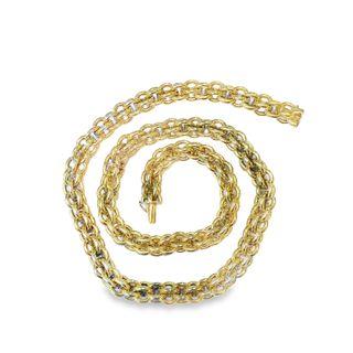 18k Yellow Gold Set Necklace Bracelet  by Gay Freres