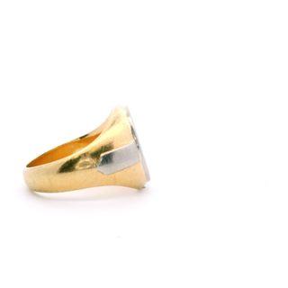 18k Yellow & White Signet Ring