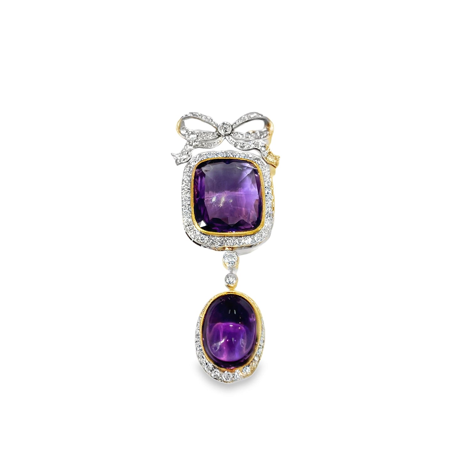 Platinum  Belle Epoque Amethyst  Diamond  Pendant  - 16.60GRAM