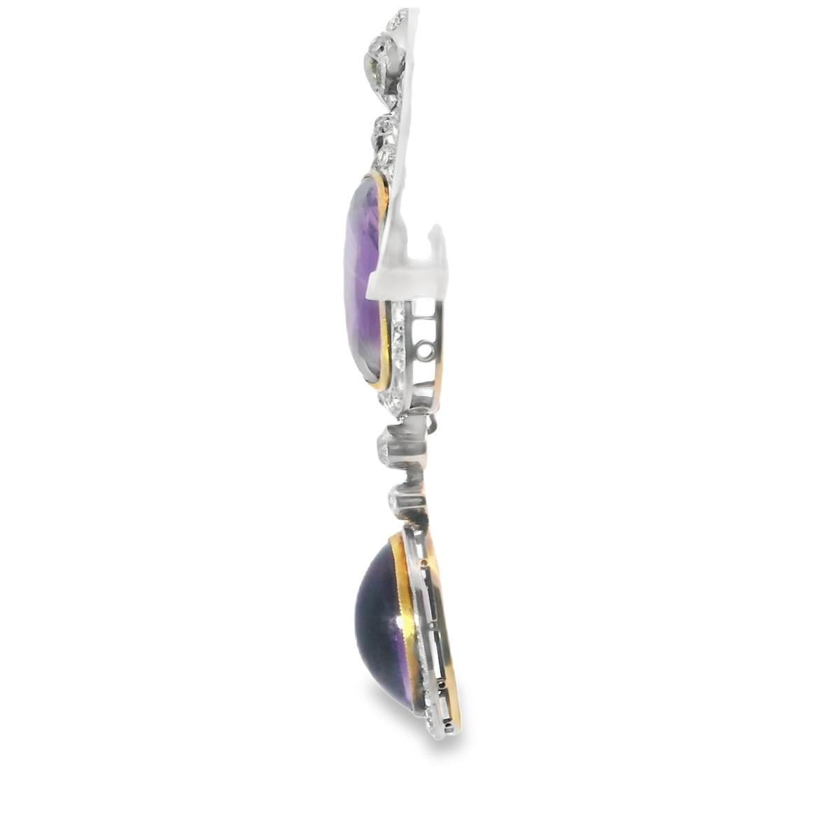 Platinum  Belle Epoque Amethyst  Diamond  Pendant  - 16.60GRAM