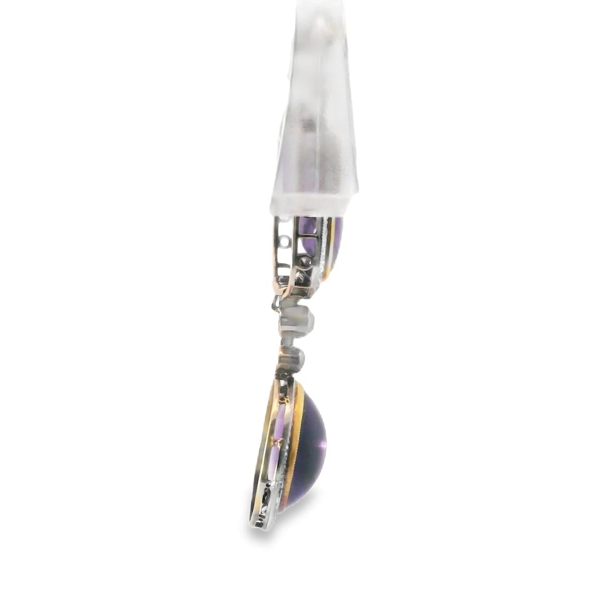 Platinum  Belle Epoque Amethyst  Diamond  Pendant  - 16.60GRAM