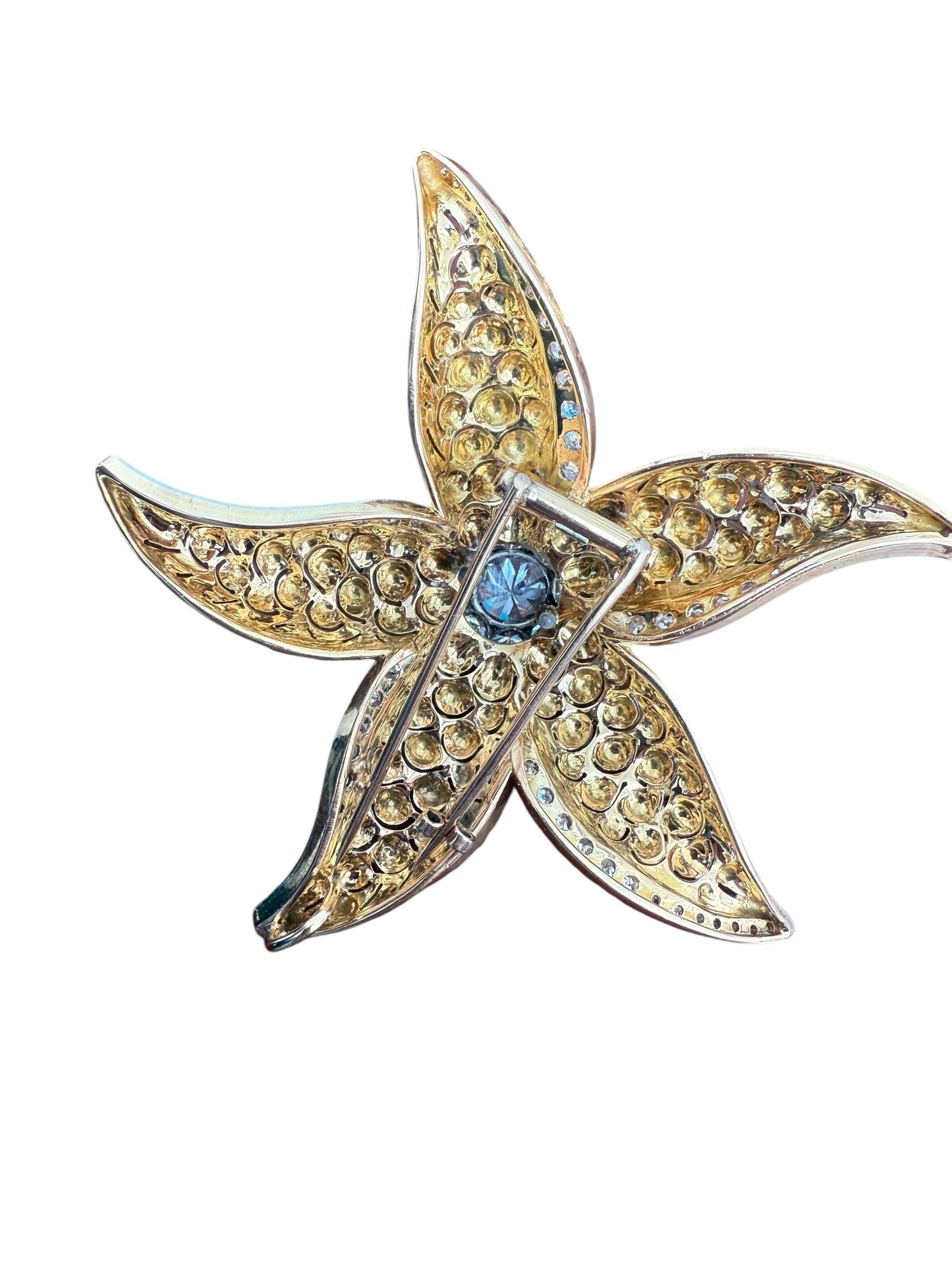 Two Tone 18k Gold Starfish Diamond Set