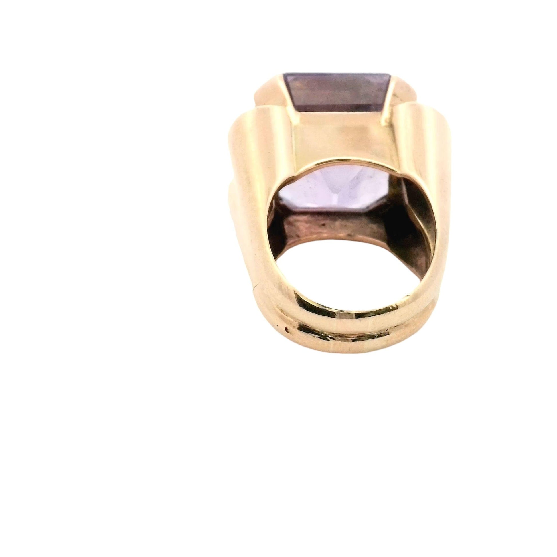 18K Yellow Gold Amethyst Ring Made in France