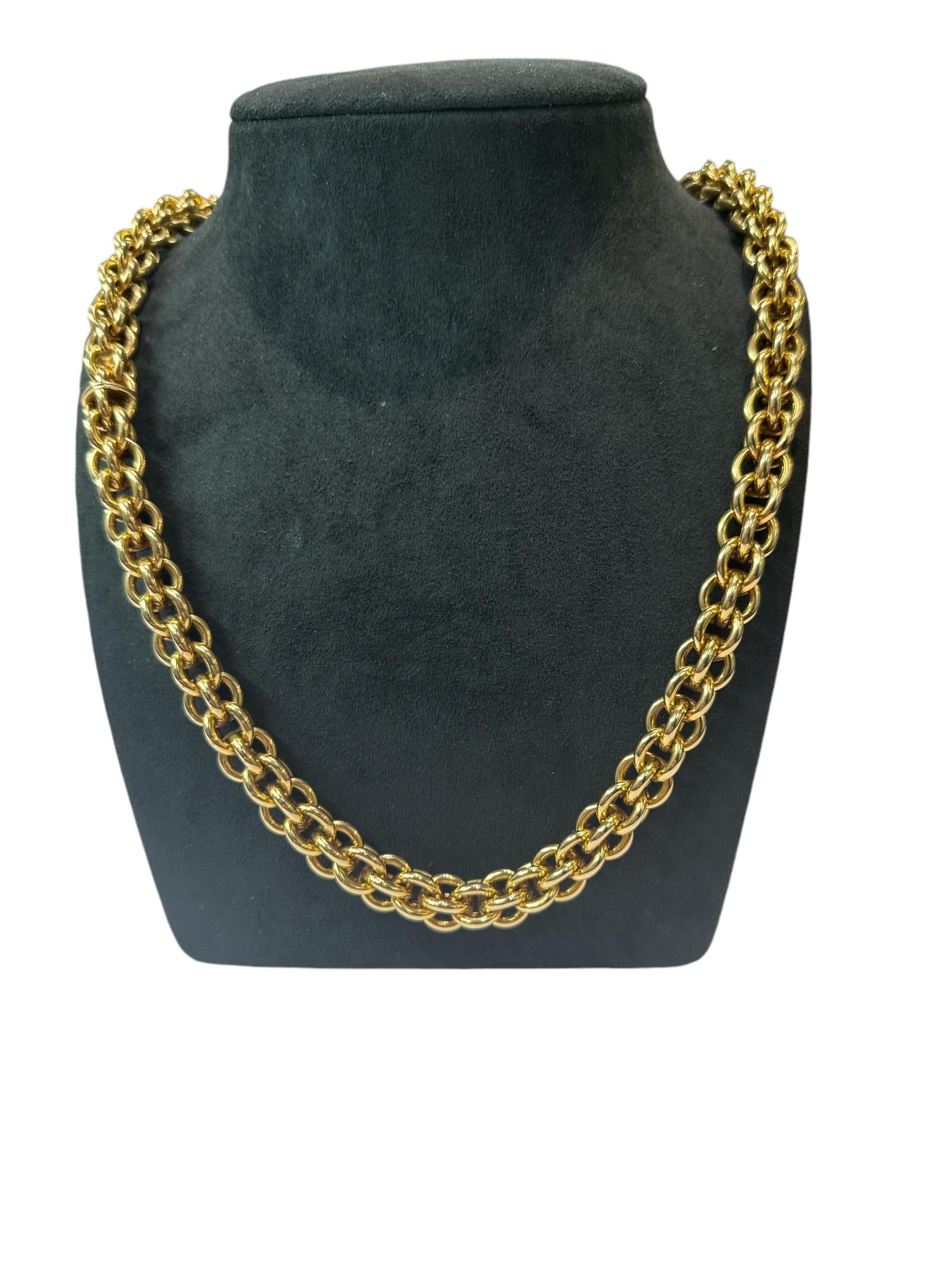 18k Yellow Gold Set Necklace Bracelet  by Gay Freres