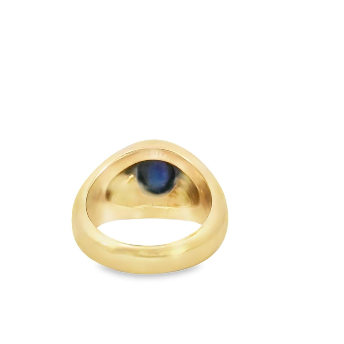 18KY Cartier 1960s Cabochon  Sapphire Ring Serial No. R241