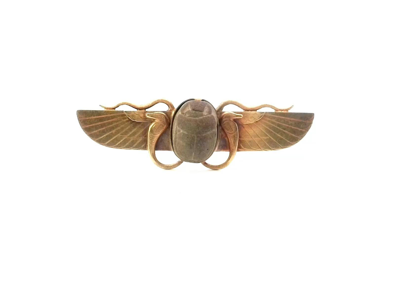 Early 20th-century Khepri brooch in 18K gold