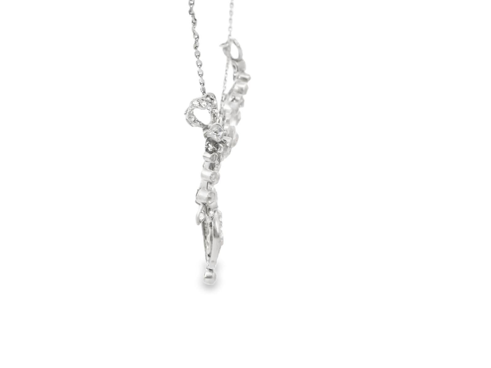 Platinum Belle Epoque circa 1910 Bow Diamond  Necklace - 22.90grs  - D9.5cts 16