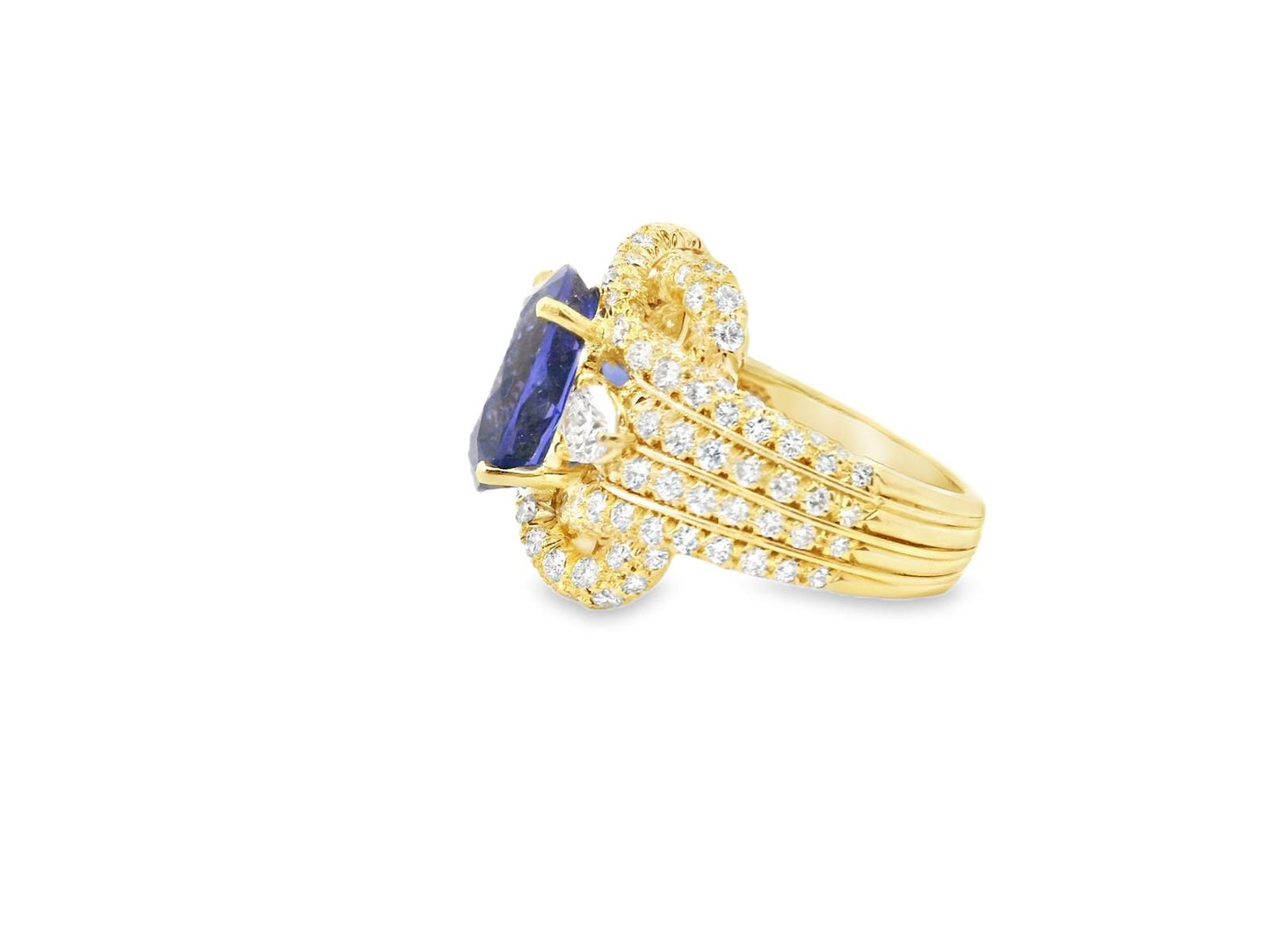 HENRY DUNAY - Tanzanite & diamond ring / D=2.41T=6.41 / Circa 1980's