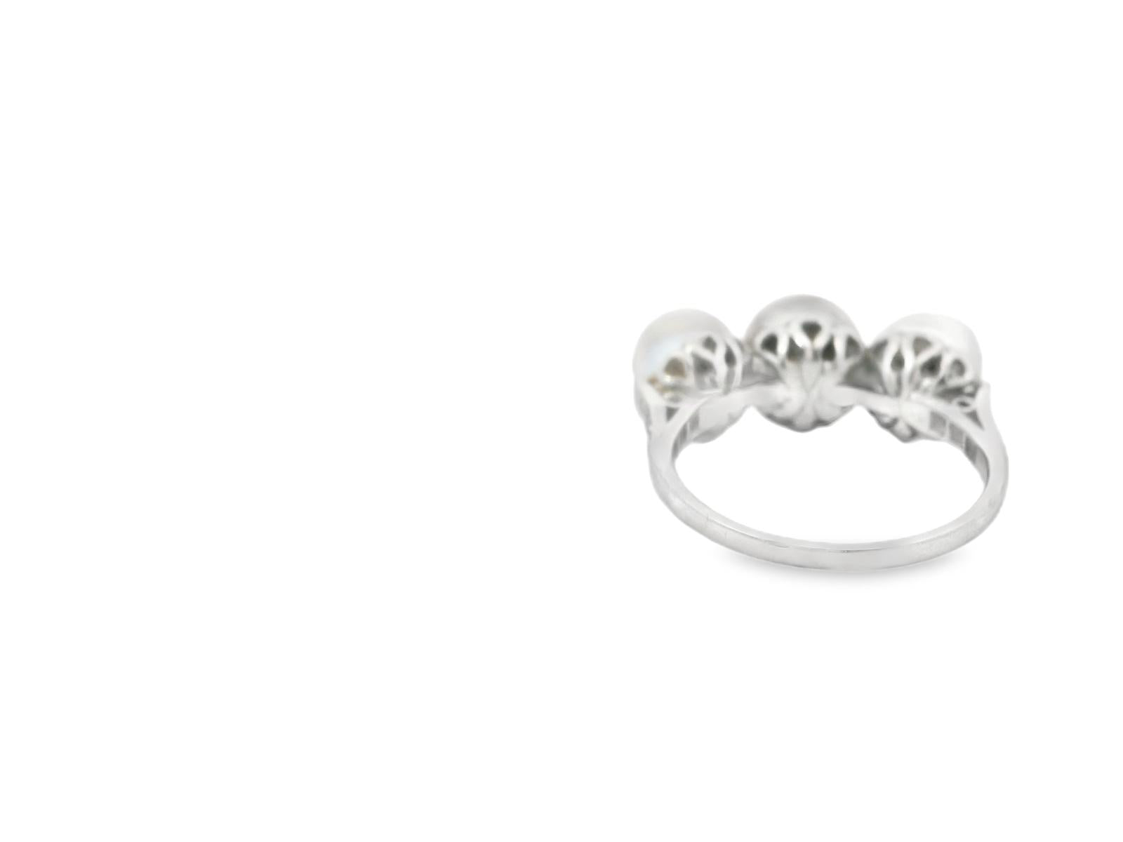 Platinum  Art Deco Natural Pearl Diamond  Ring  - 5.00GRAM