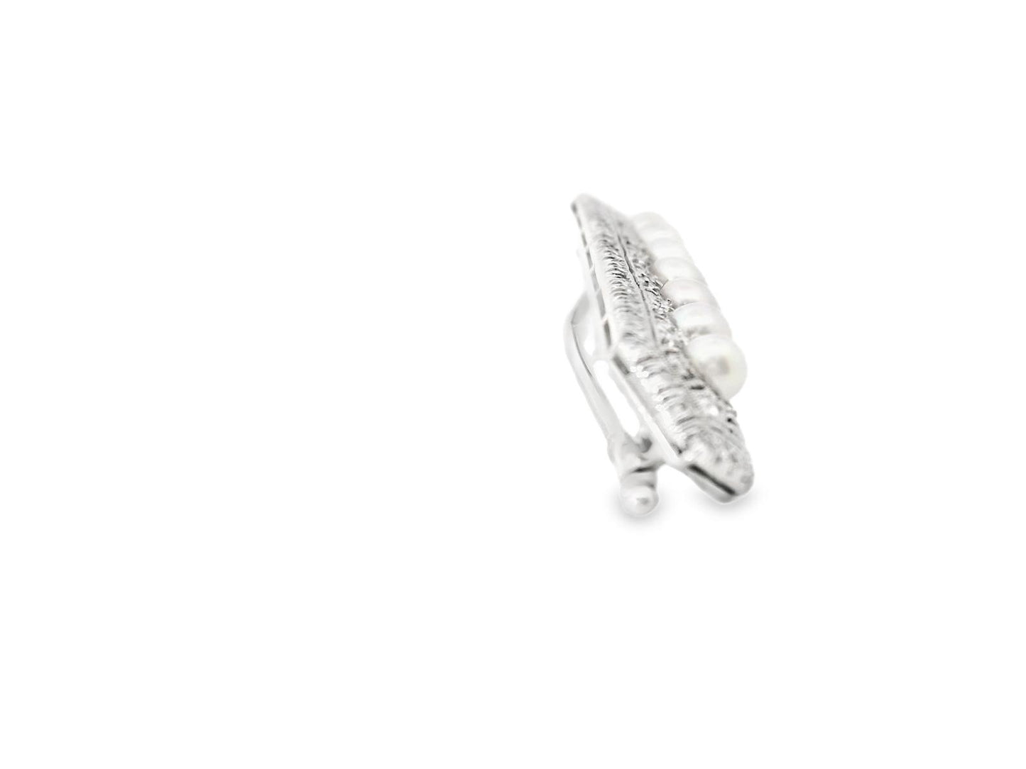 Platinum  Art Deco Diamond  Pearl Pin