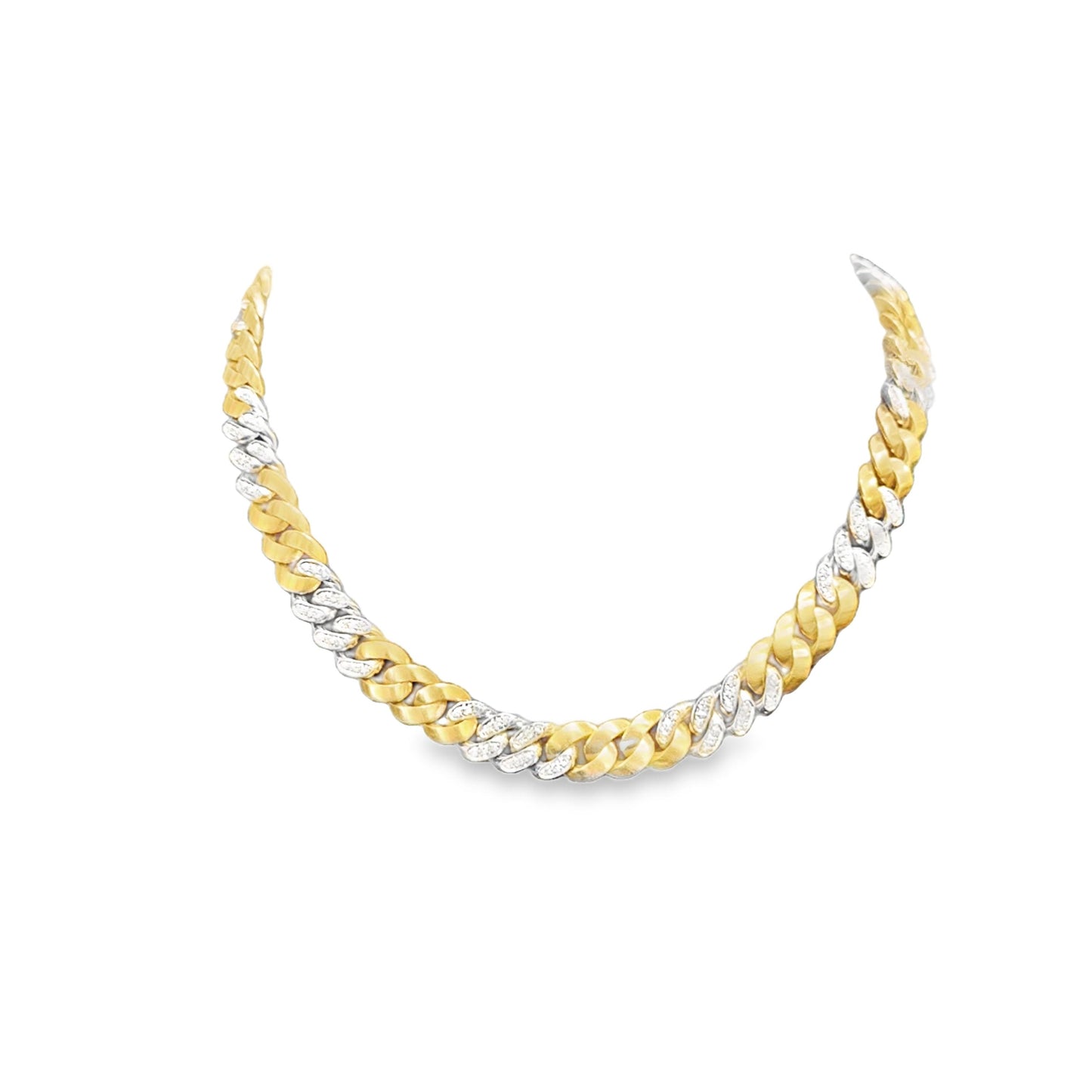 18K Y & W Bulgari 1960s Chain Diamond  Necklace 16 Inches - 132.00GRAM -D2.00cts