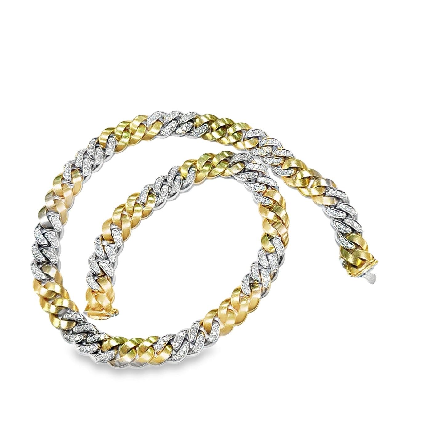 18K Y & W Bulgari 1960s Chain Diamond  Necklace 16 Inches - 132.00GRAM -D2.00cts