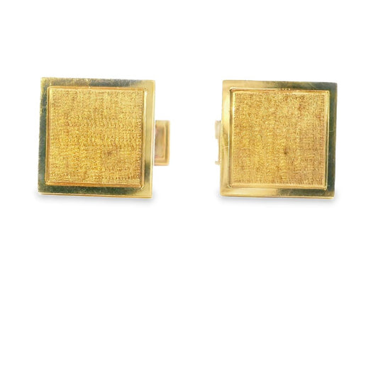 18k Yellow Gold  Boucheron 1970s Square Gold Cufflinks Serial No 31705 - 13.4GR