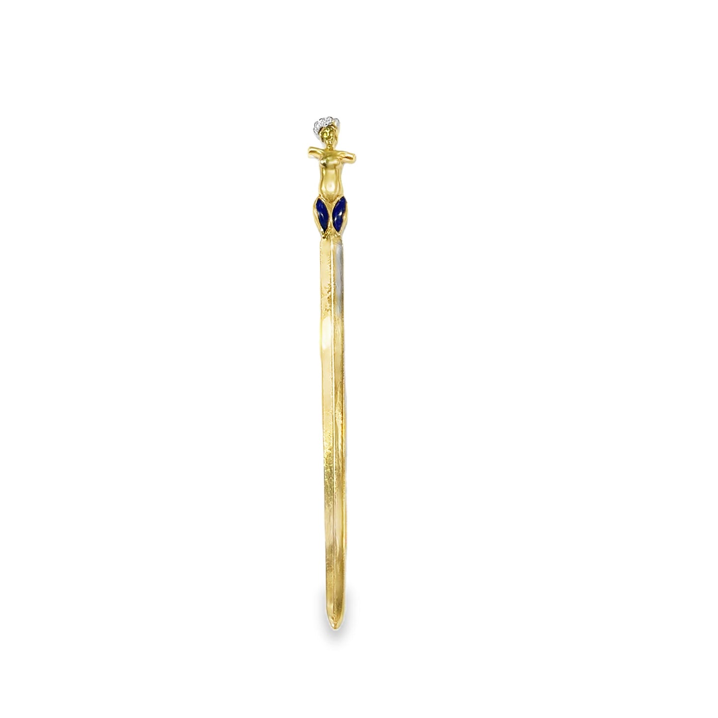 18k Yellow Gold  Verdura 1960s Lapis Lazuli Diamond  Letter Opener  - 16.90