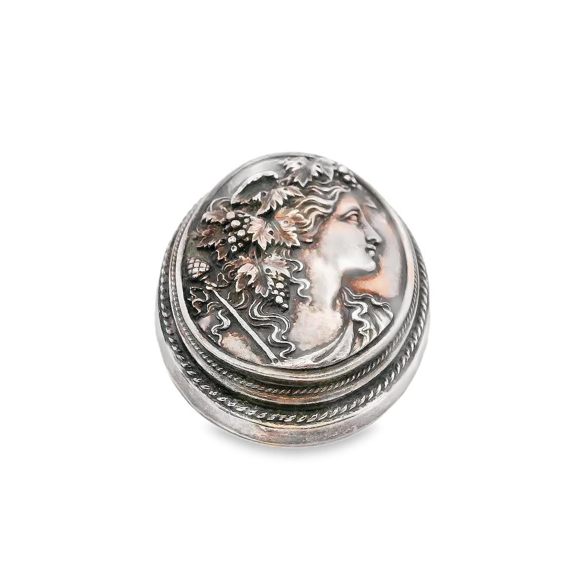 Silver  Victorian Silver Cameo Pin / Brooch Pendant - 21.40GRAM