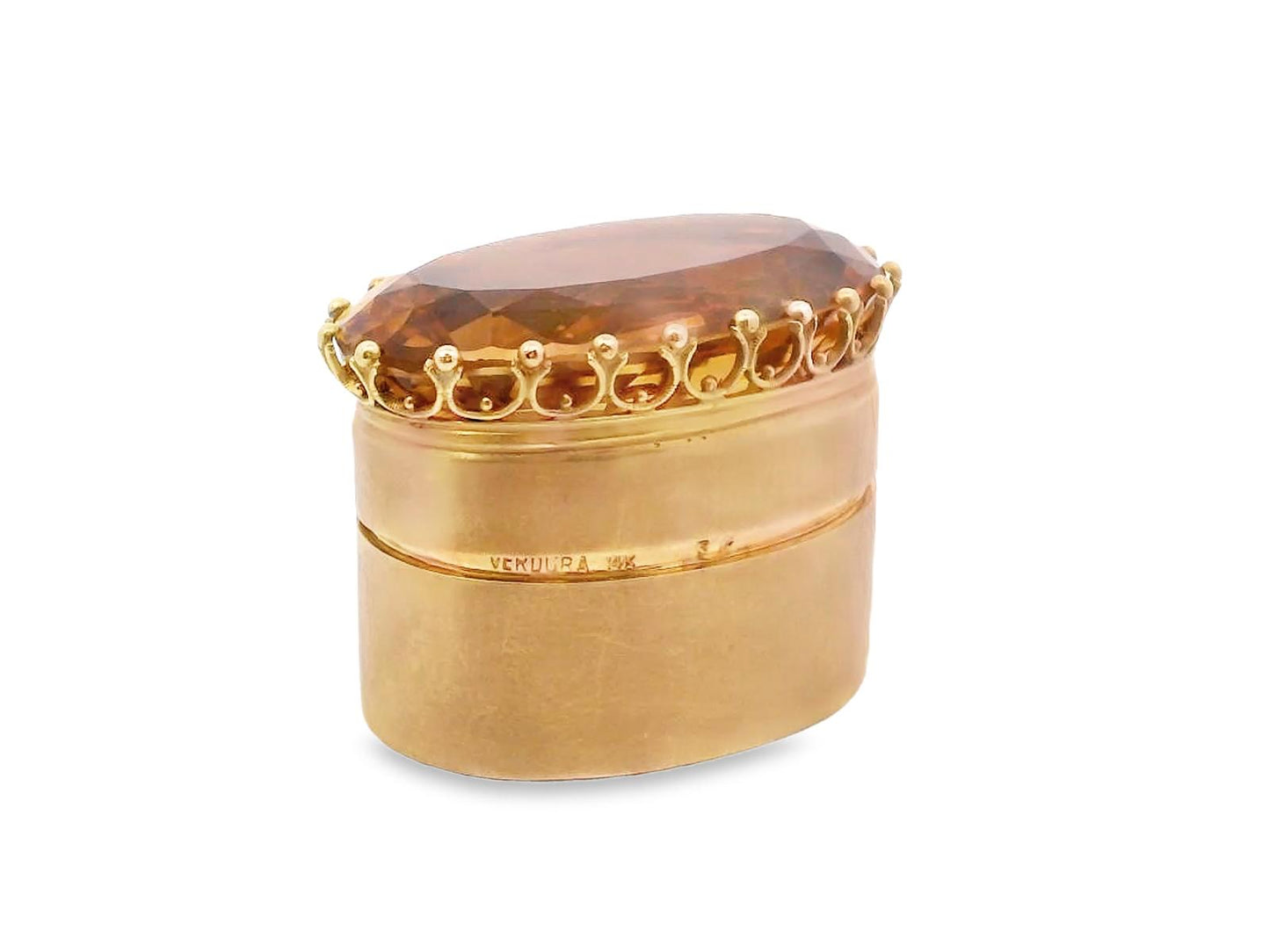 Verdura 1940s Citrine Gold Pill Box  - 33.82GRAM -C58.30cts