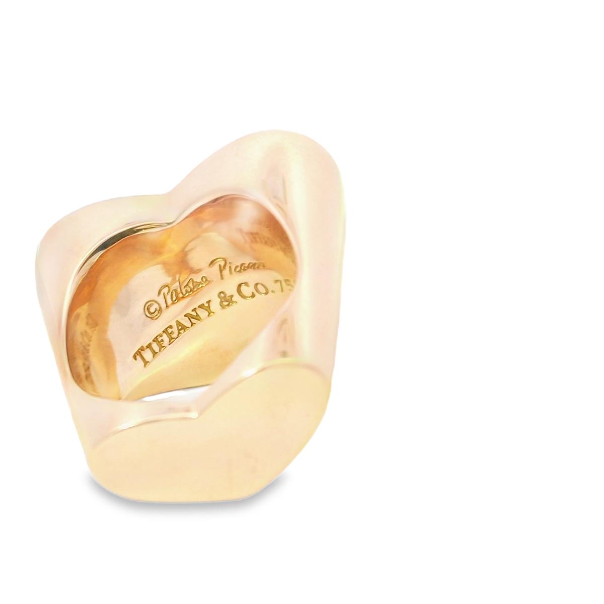 Tiffany & Co Heart Shape Gold Ring By Paloma Picasso