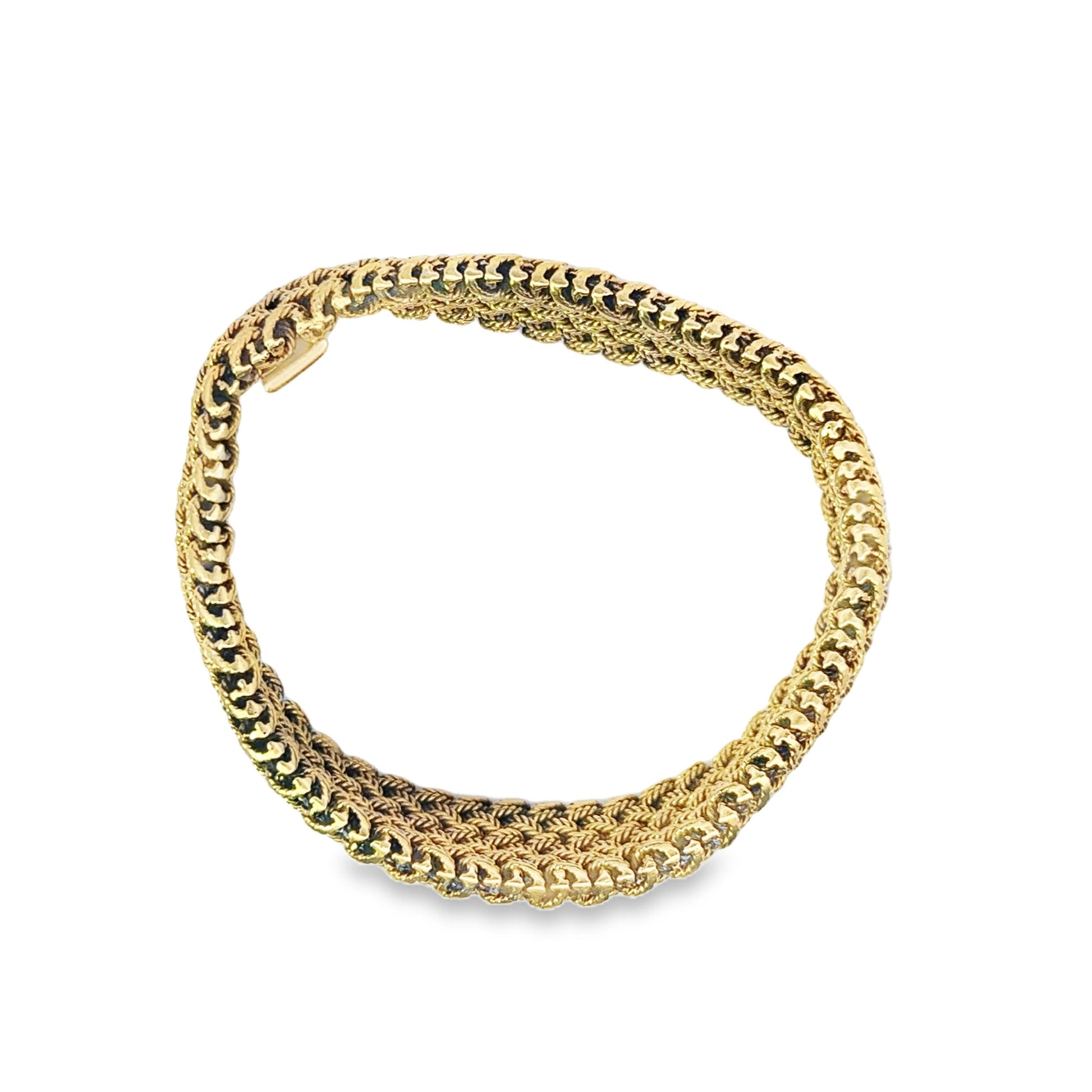 18K Yellow Gold woven Bracelet by Van cleef & Arpels Circa 1950 Serial No. 14479