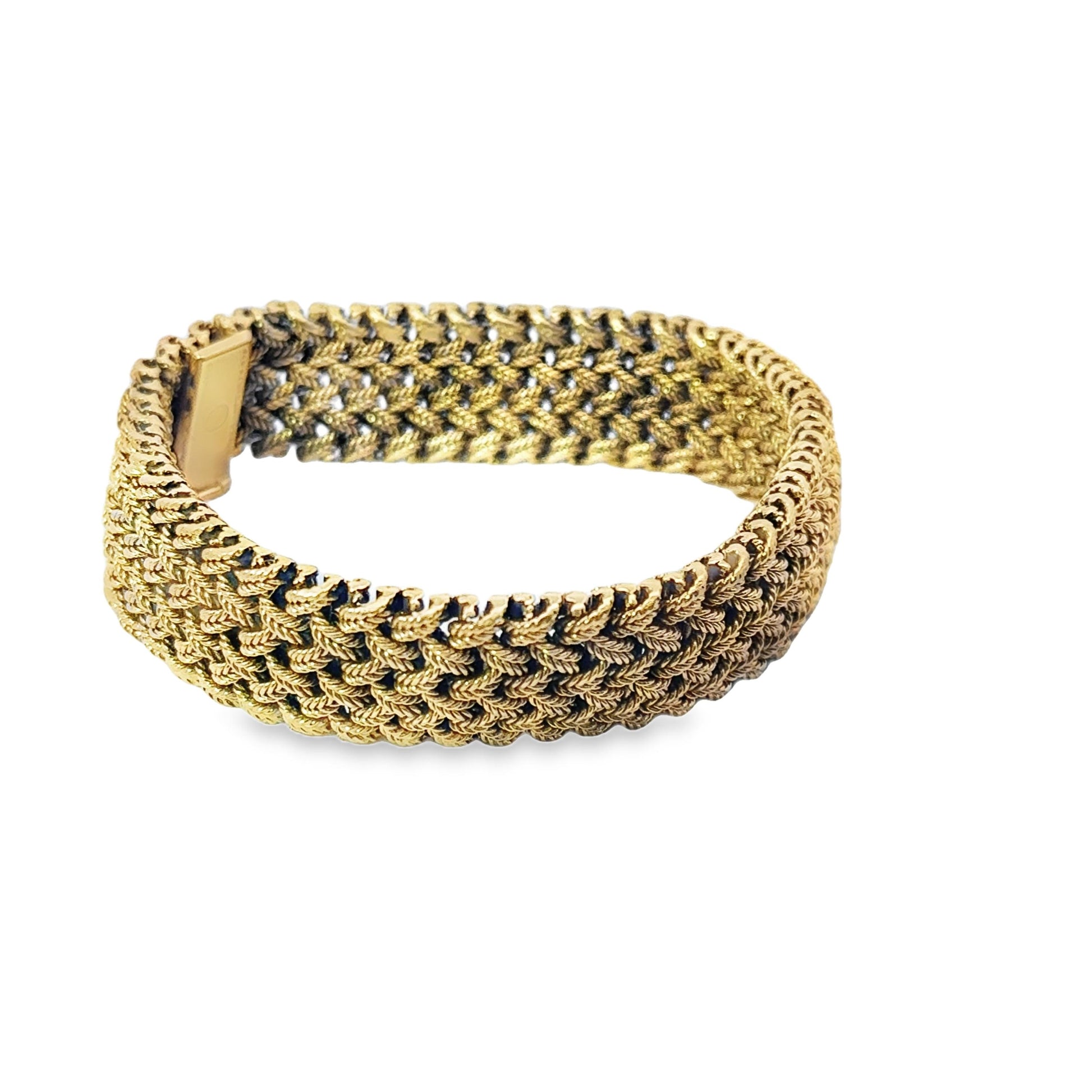 18K Yellow Gold woven Bracelet by Van cleef & Arpels Circa 1950 Serial No. 14479