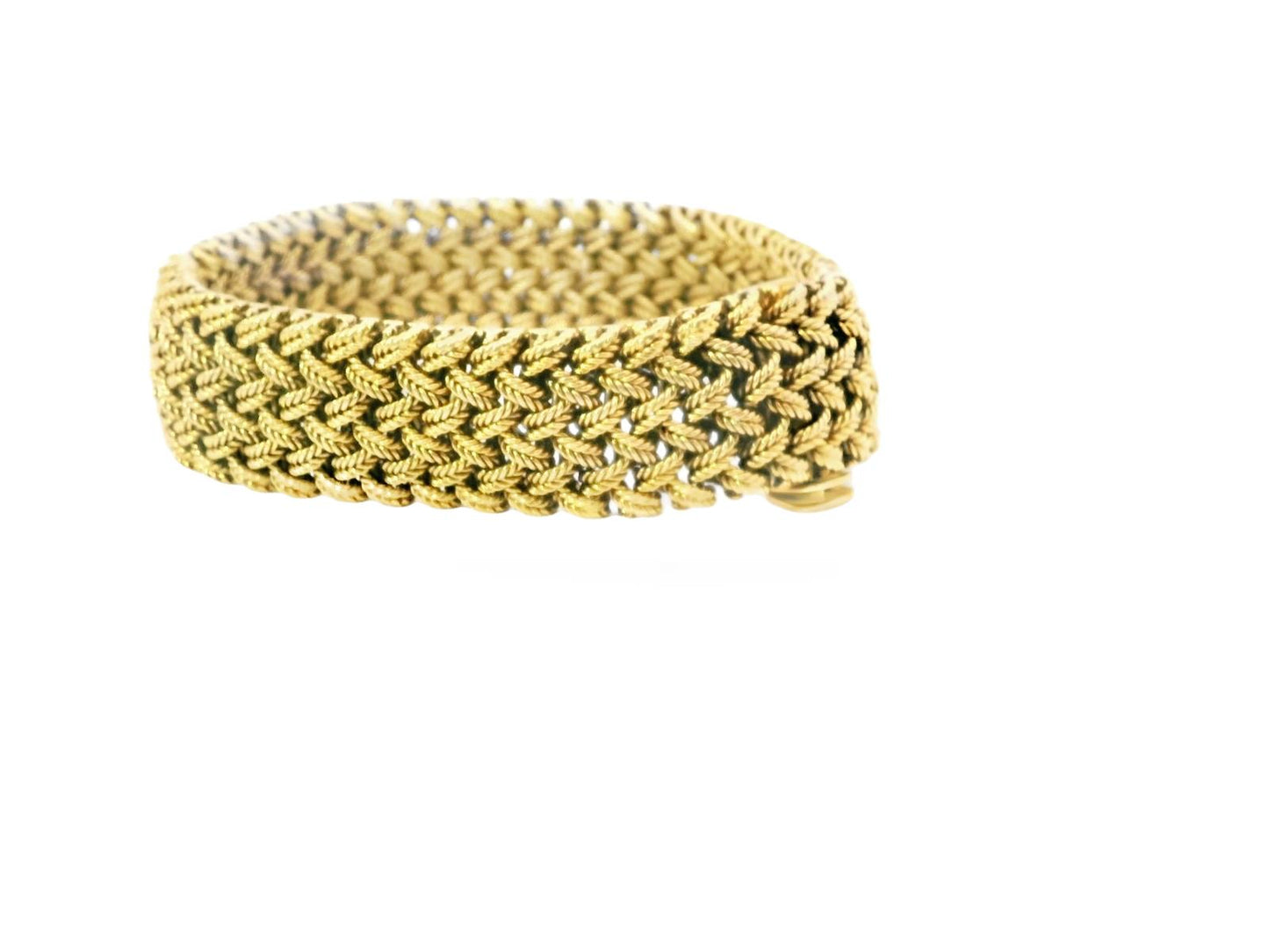 18K Yellow Gold woven Bracelet by Van cleef & Arpels Circa 1950 Serial No. 14479