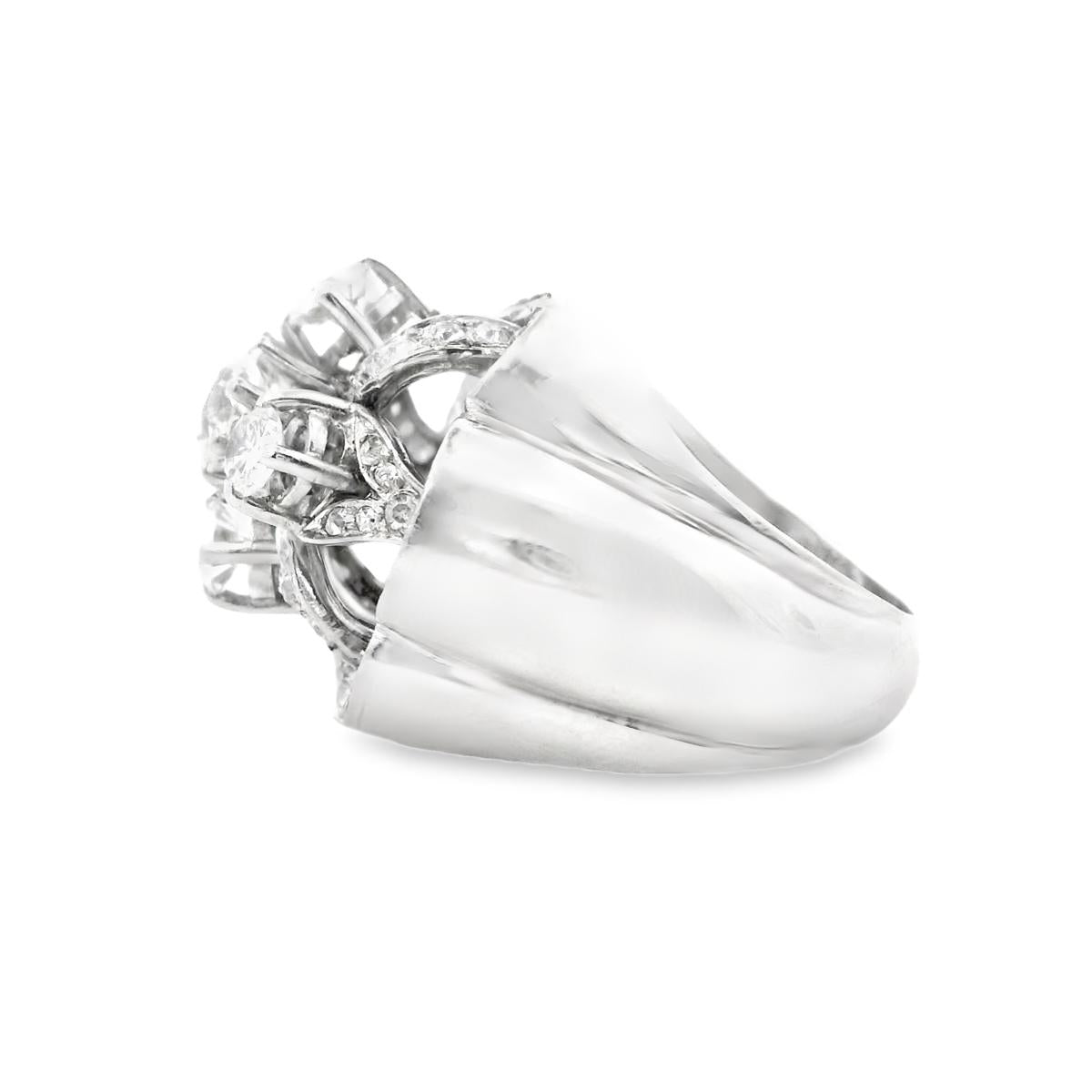 Platinum French Art Deco  Diamond  Ring