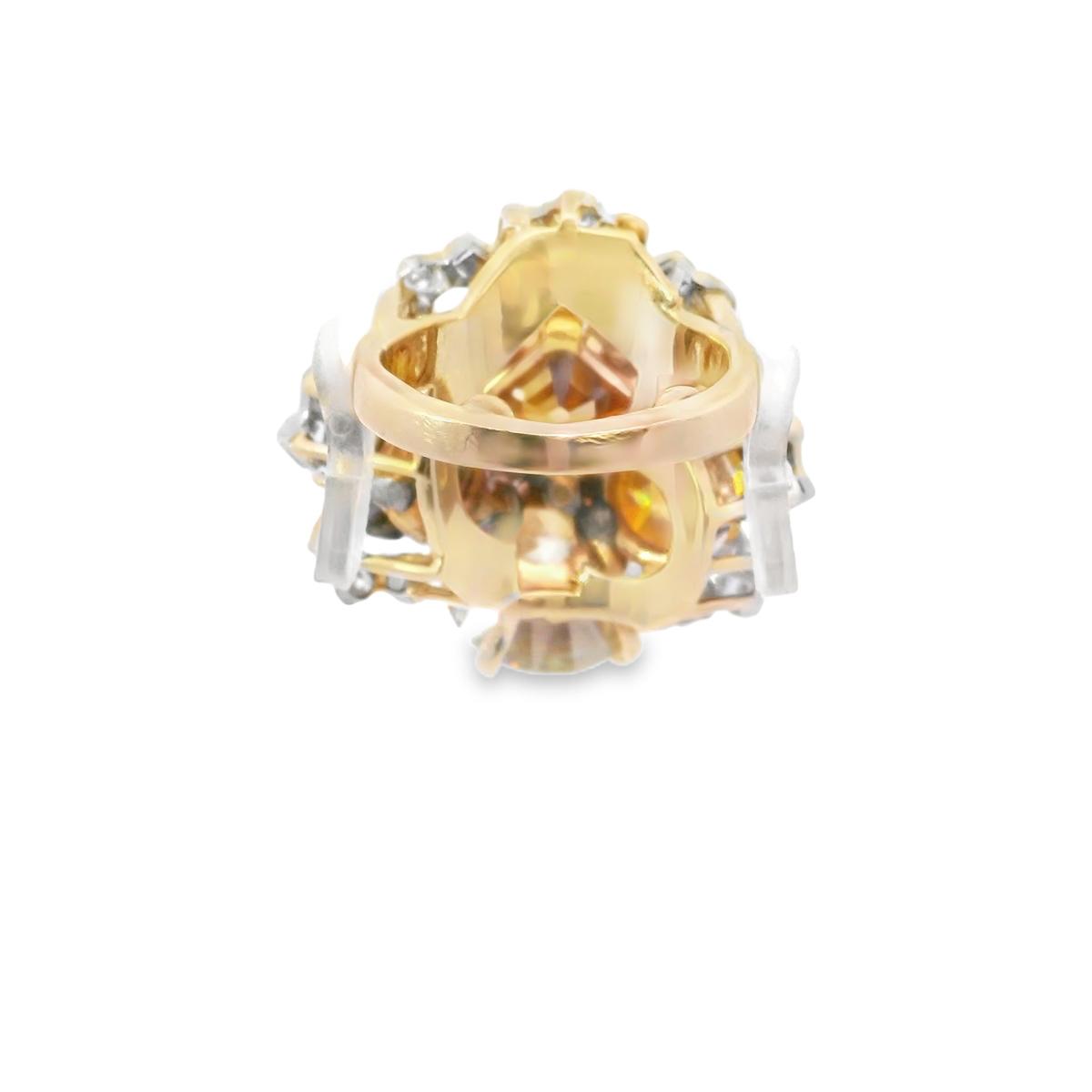 18k Yellow Gold  Seaman Schepps Retro Sphene  Diamond  RingSphene ~ 25 ct