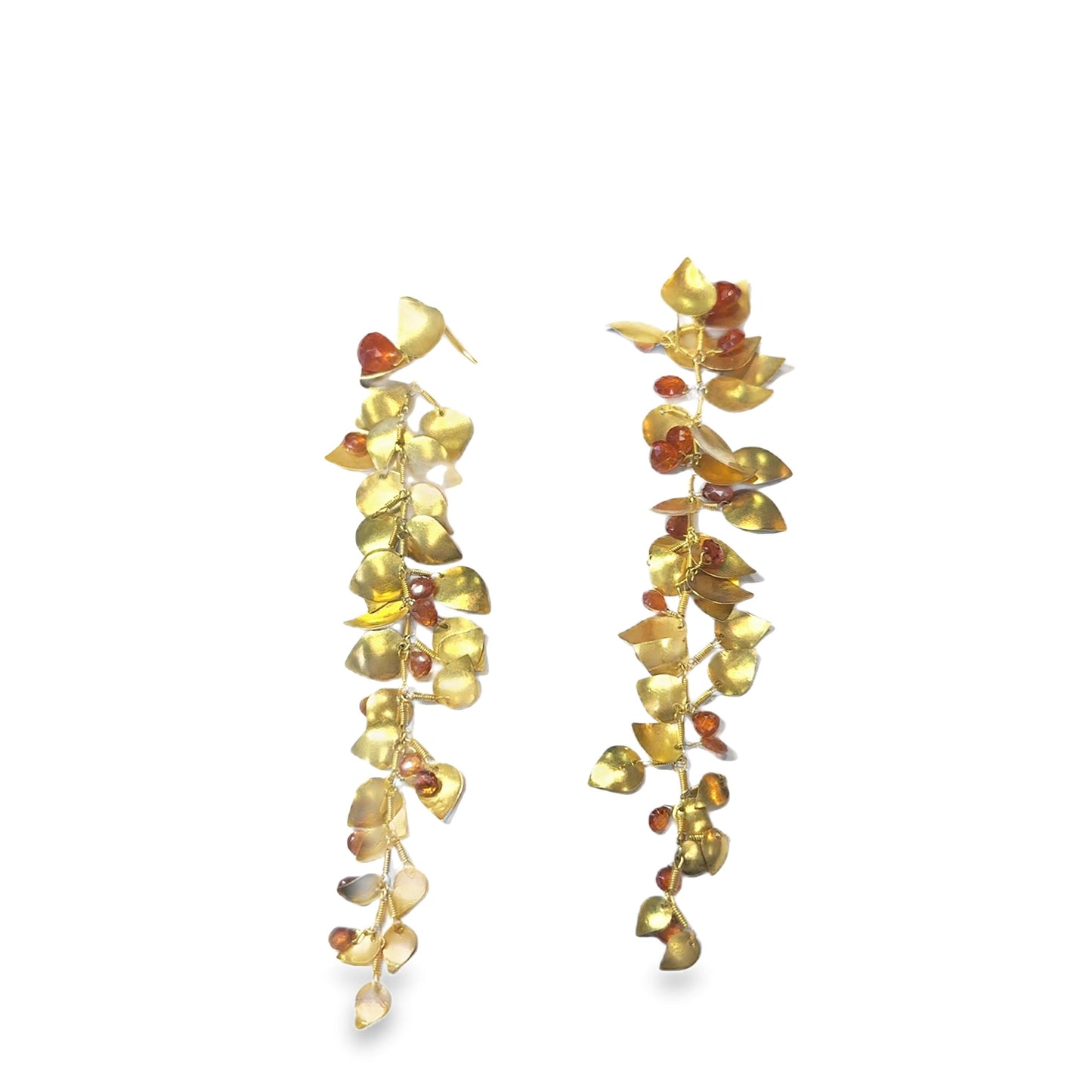 18k Yellow Gold   Vintage Dangle Citrine Earrings  - 33.4GRAM