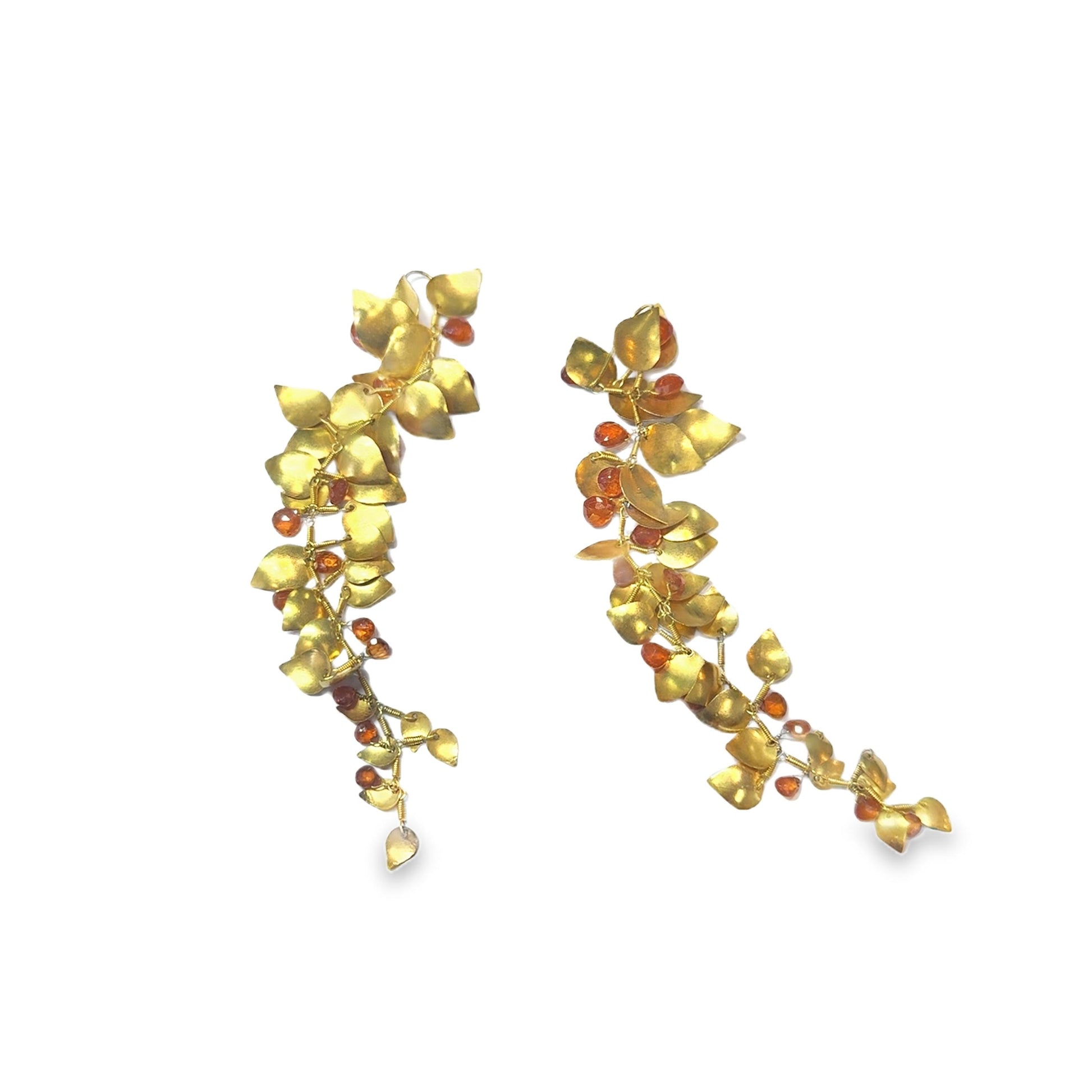 18k Yellow Gold   Vintage Dangle Citrine Earrings  - 33.4GRAM