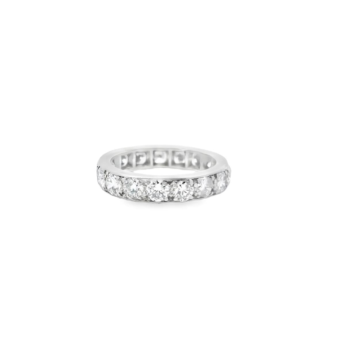 Platinum Van Cleef & Arpels 1960s Wedding Diamond  Band