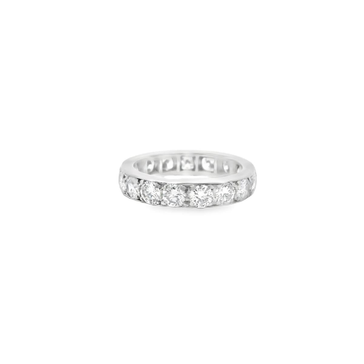 Platinum Van Cleef & Arpels 1960s Wedding Diamond  Band