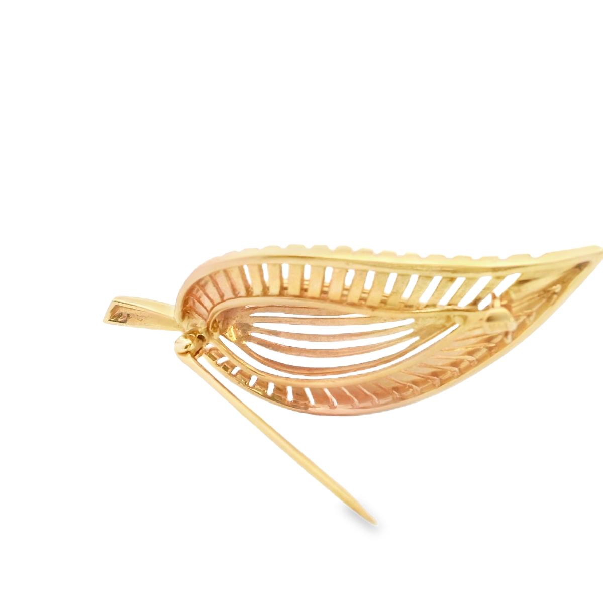 Tiffany & Co 14k Yellow Gold Leaf Brooch