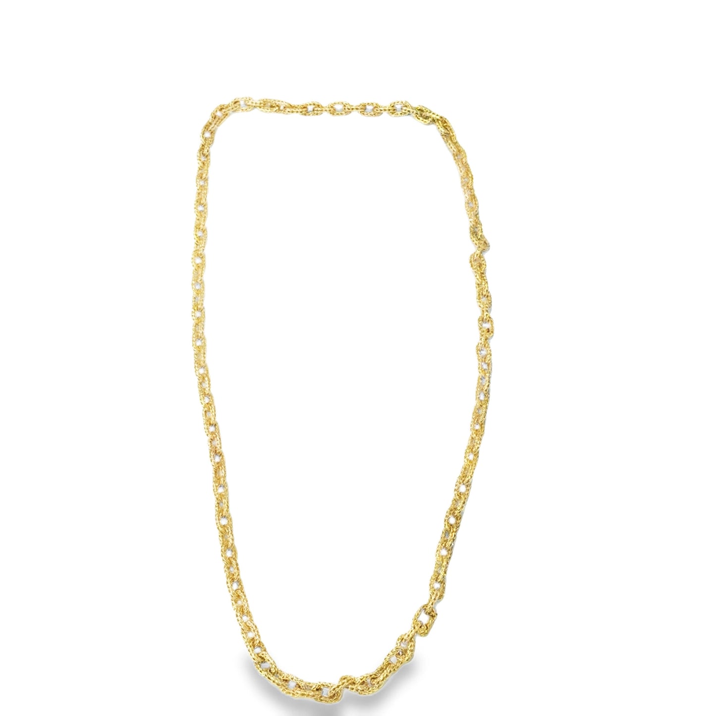 18k Yellow Gold  textured Links Chain