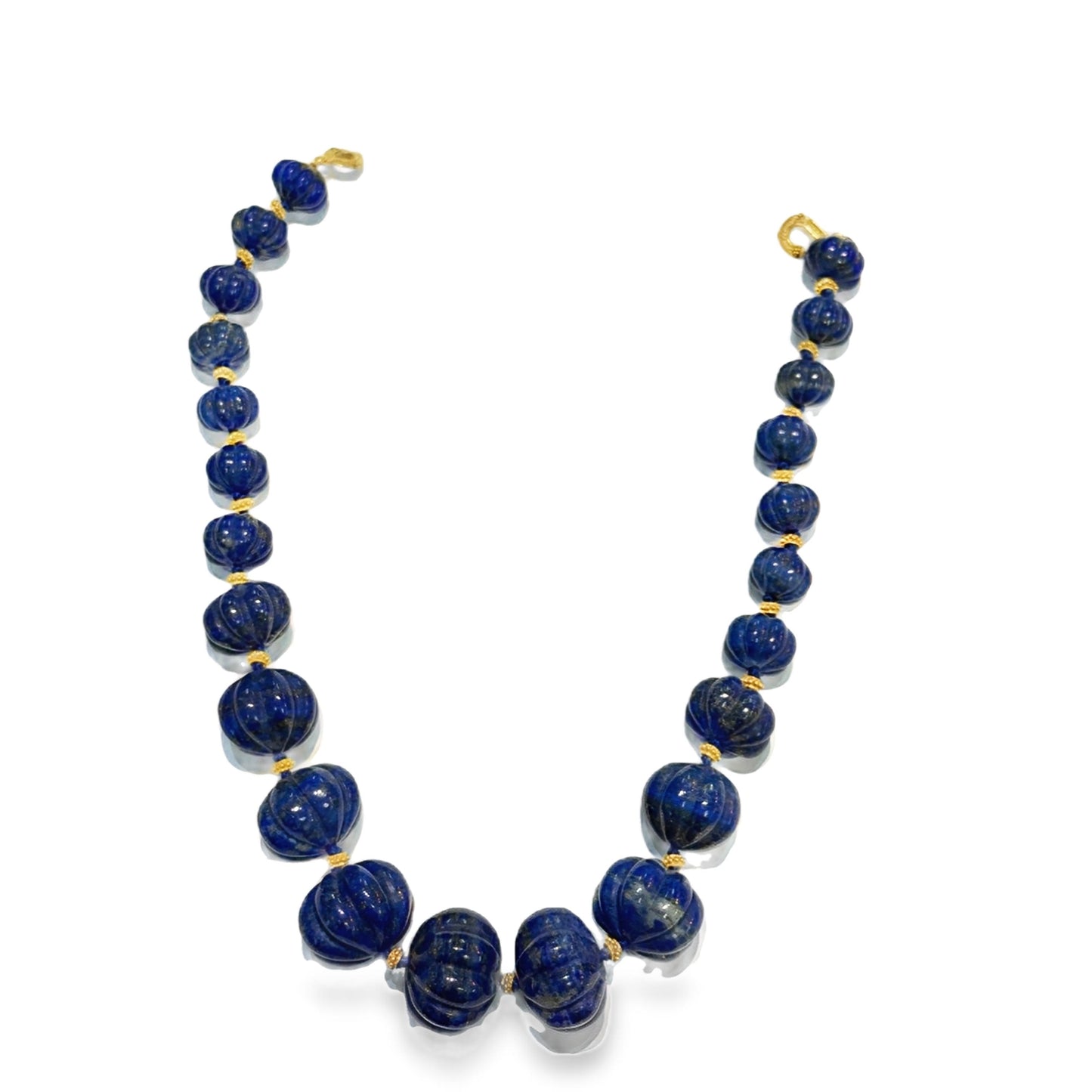 Lapis Lazuli Melon Cut Necklace